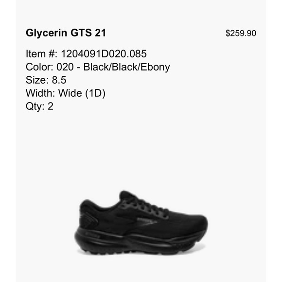 BRAND NEW Womens Brooks Glycerin GTS 21 shoes 8.5 WIDE WIDTH - Picture 3 of 3